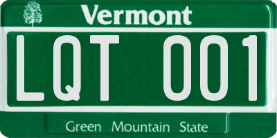 VT license plate LQT001