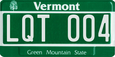 VT license plate LQT004