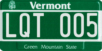 VT license plate LQT005