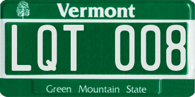 VT license plate LQT008