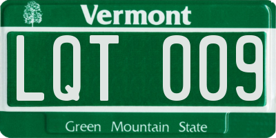VT license plate LQT009