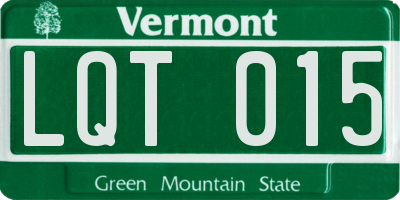 VT license plate LQT015