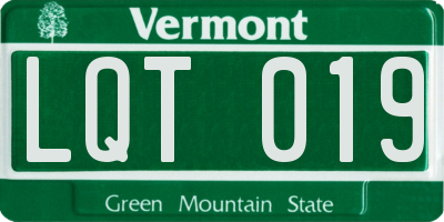 VT license plate LQT019