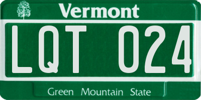 VT license plate LQT024