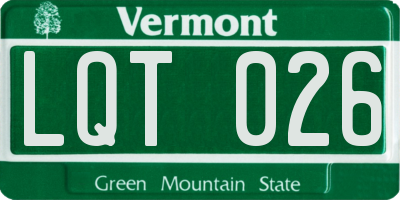 VT license plate LQT026