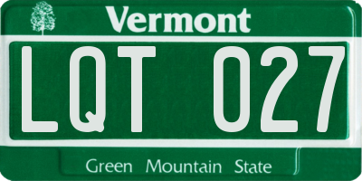 VT license plate LQT027