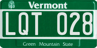 VT license plate LQT028