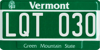 VT license plate LQT030