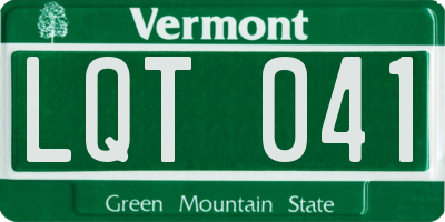 VT license plate LQT041