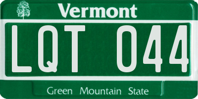 VT license plate LQT044