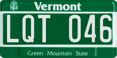 VT license plate LQT046