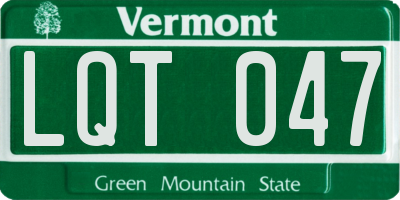 VT license plate LQT047