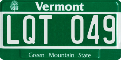 VT license plate LQT049