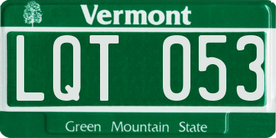 VT license plate LQT053