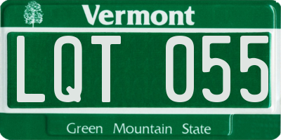 VT license plate LQT055