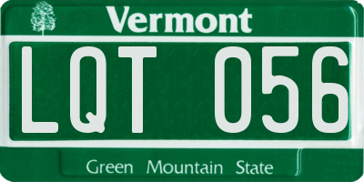 VT license plate LQT056