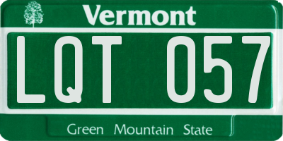 VT license plate LQT057