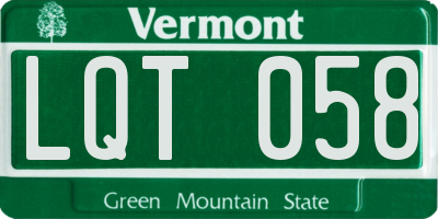 VT license plate LQT058