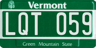 VT license plate LQT059