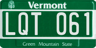 VT license plate LQT061