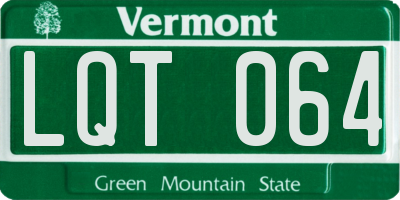 VT license plate LQT064
