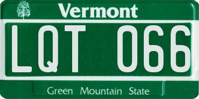 VT license plate LQT066