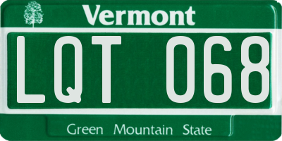VT license plate LQT068
