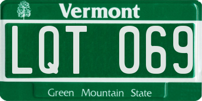 VT license plate LQT069