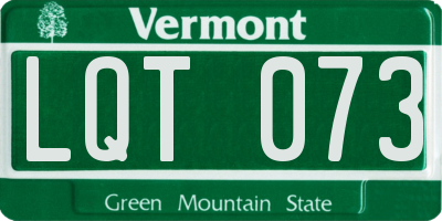 VT license plate LQT073