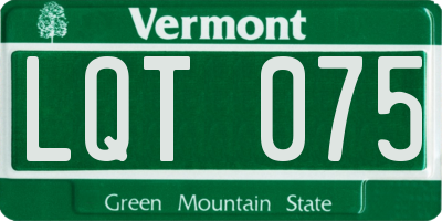 VT license plate LQT075