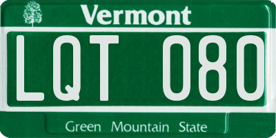 VT license plate LQT080