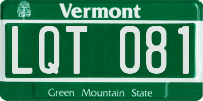 VT license plate LQT081