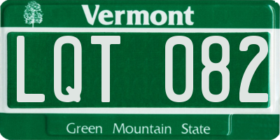 VT license plate LQT082