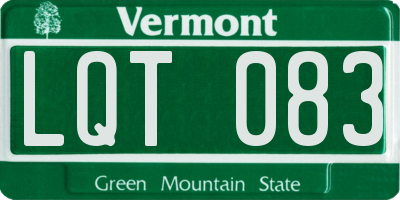 VT license plate LQT083
