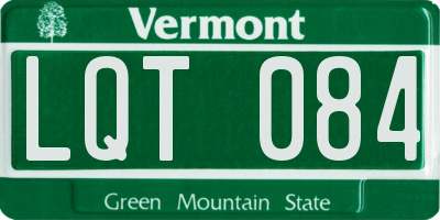 VT license plate LQT084
