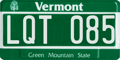 VT license plate LQT085