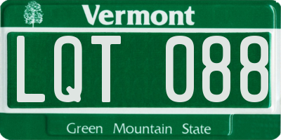 VT license plate LQT088