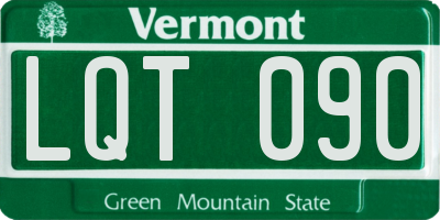 VT license plate LQT090