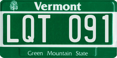 VT license plate LQT091