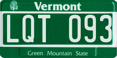 VT license plate LQT093