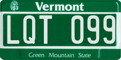 VT license plate LQT099
