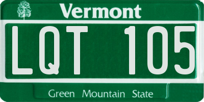 VT license plate LQT105