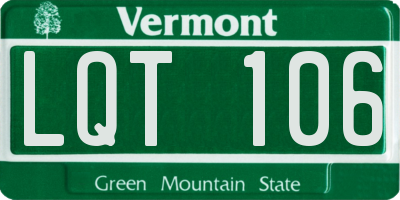 VT license plate LQT106