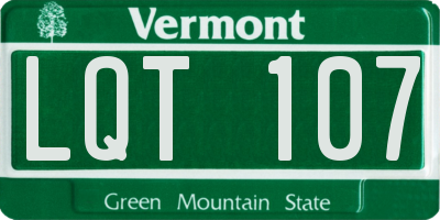 VT license plate LQT107
