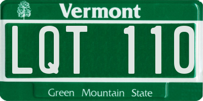 VT license plate LQT110