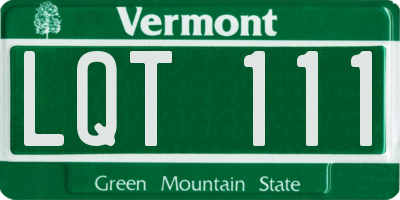 VT license plate LQT111