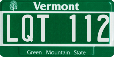 VT license plate LQT112