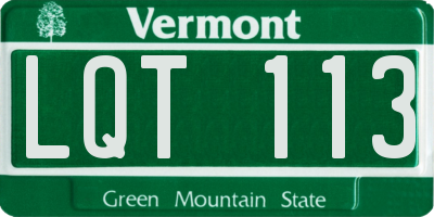 VT license plate LQT113