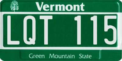 VT license plate LQT115