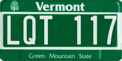 VT license plate LQT117